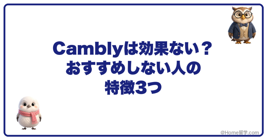 Camblyは効果ない？おすすめしない人の特徴3つ